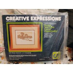 1984 Creative Expressions Crewel Kit 1229 Winter Dusk 14" X 11"  New USA